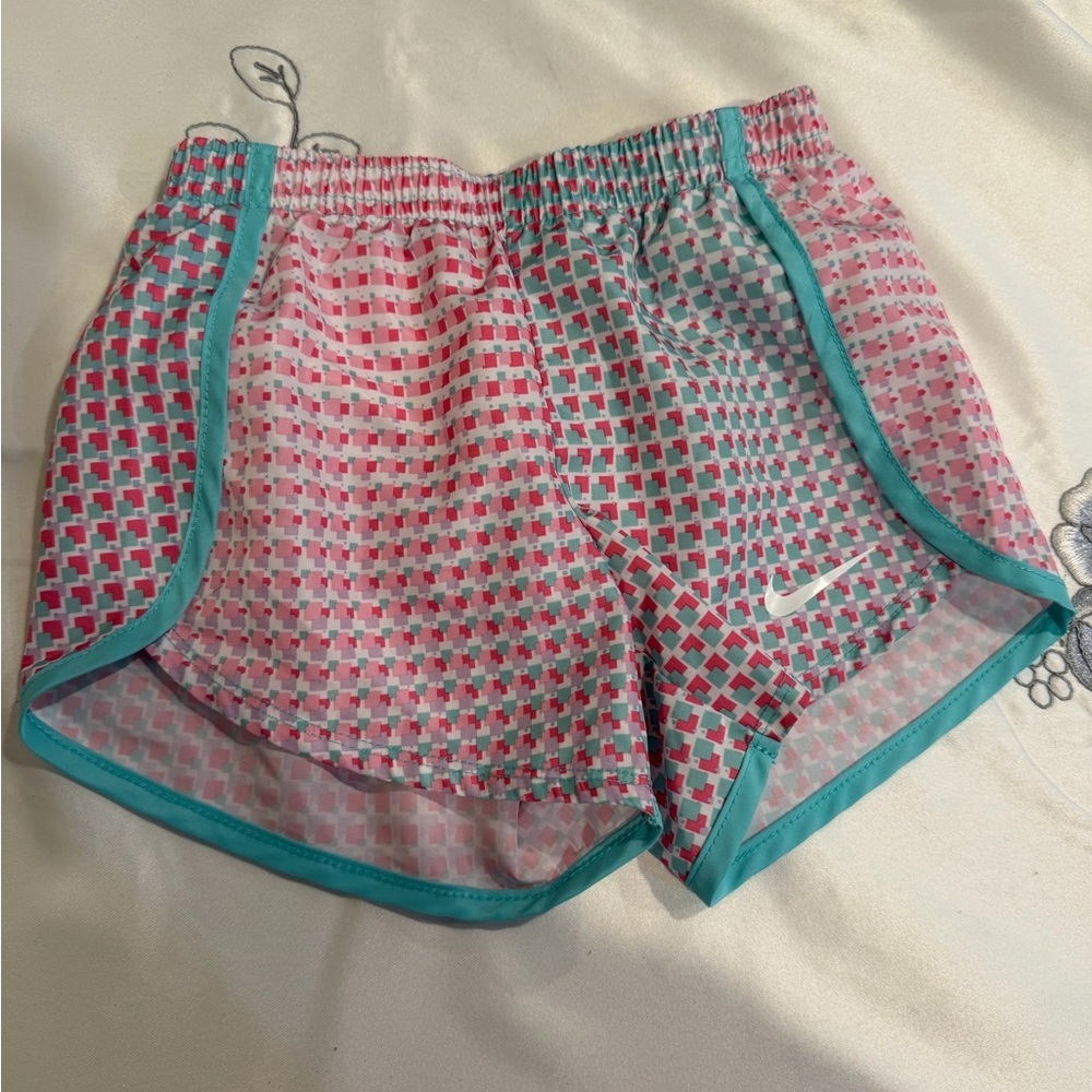 Nike Women's Red and Teal Athletic Shorts